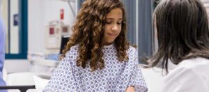 Girl in hospital